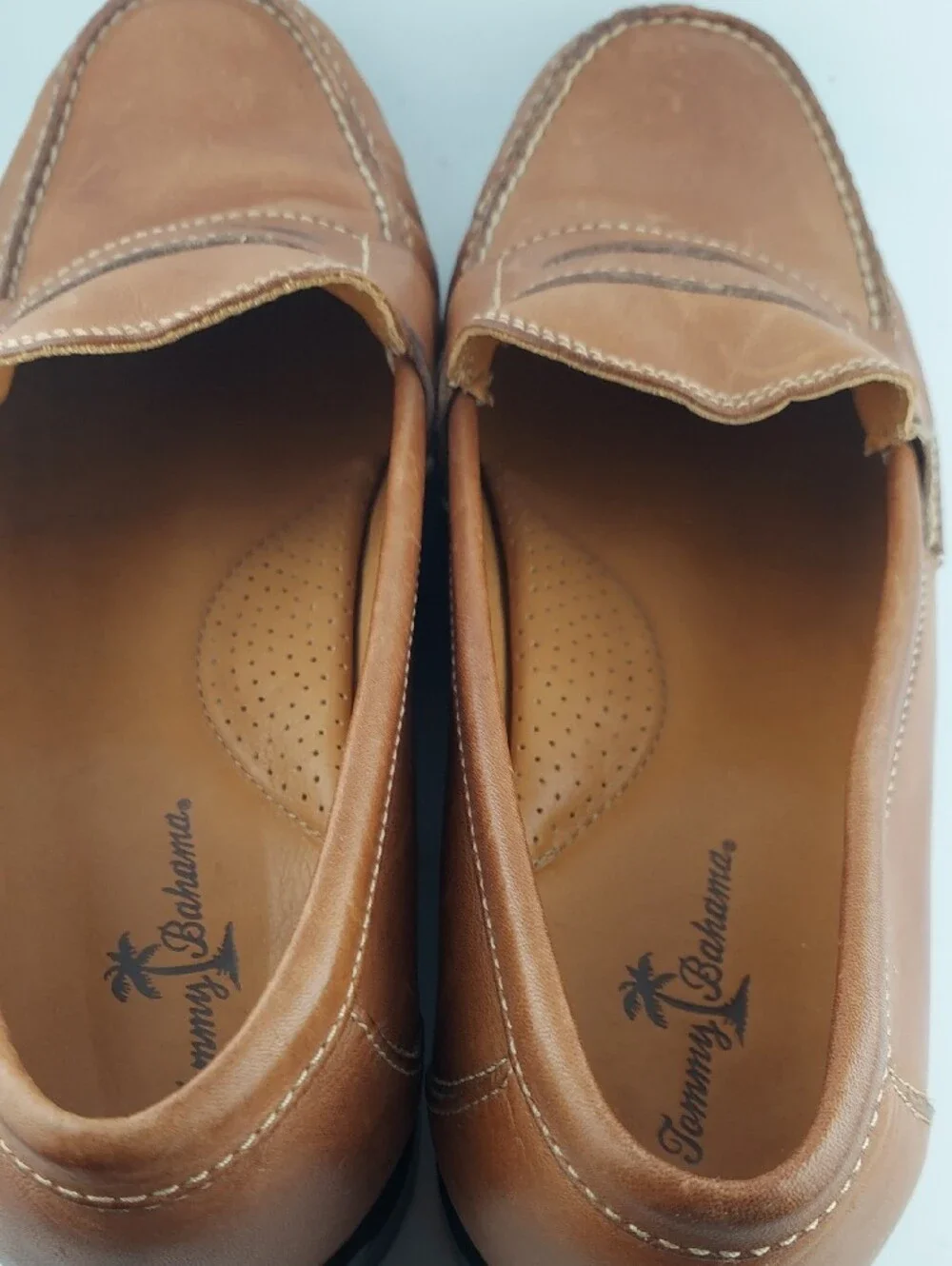 Tommy Bahama Men's Tan Leather Penny Loafers Size 10.5 M